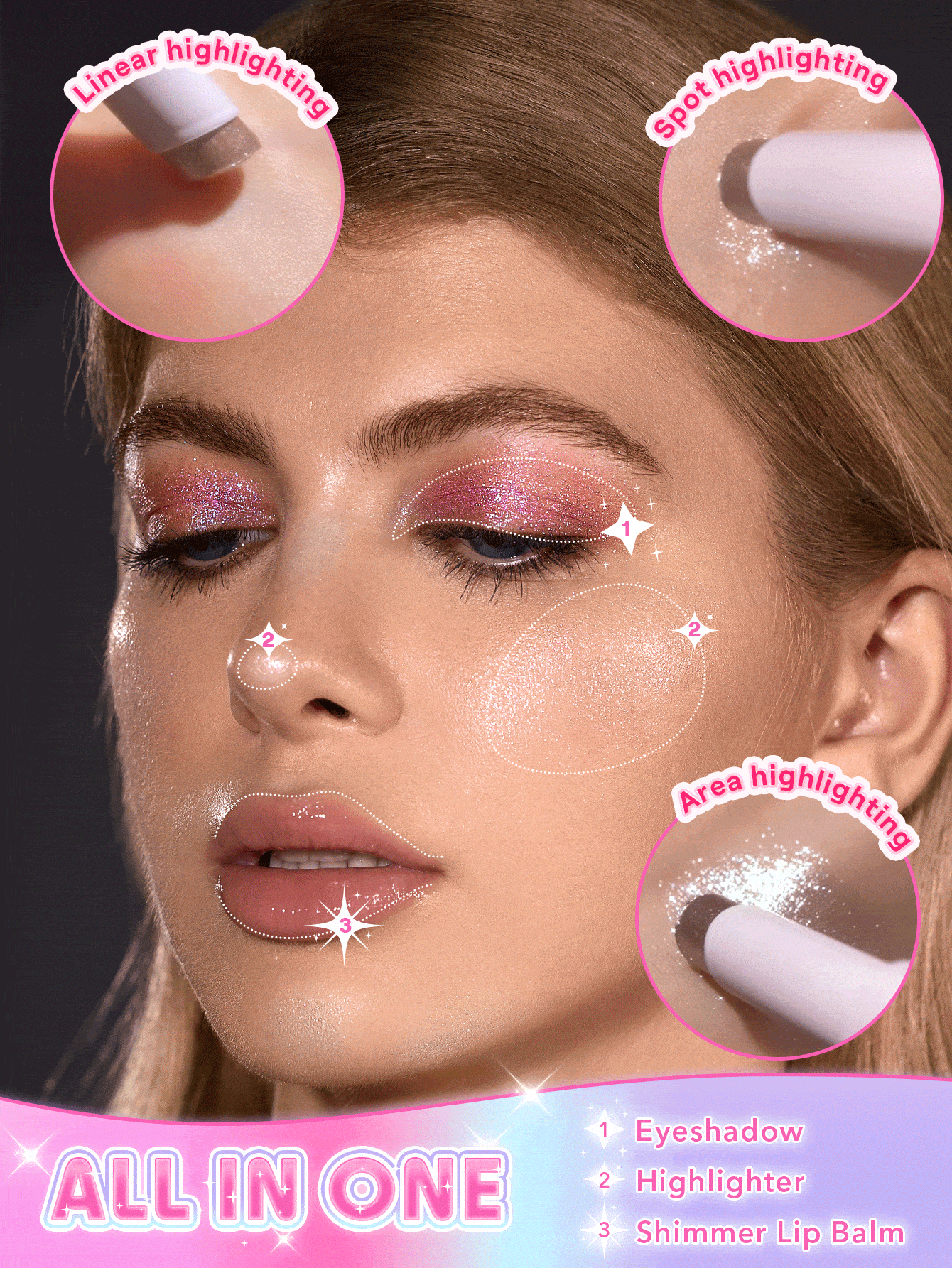 đșLast 3 hours 85% offâ°Starlit Silver Crystal Jelly Glaze Stick â Instant 3-In-1 Glow