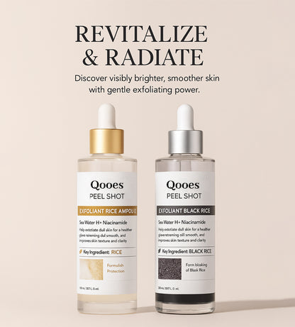 Peel Shot Glow Rice Ampoule Set Brightening Exfoliating Moisturizing Serum - Suitable for all skin types