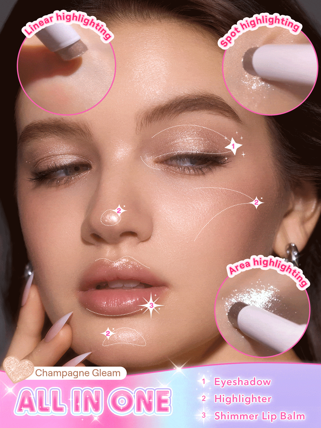 đșLast 3 hours 85% offâ°Starlit Silver Crystal Jelly Glaze Stick â Instant 3-In-1 Glow