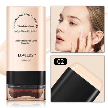 🌟 LOVILDS™ Dual-Ended Foundation Stick with Brush – Seamless, Long-Lasting Coverage & Flawless Finish