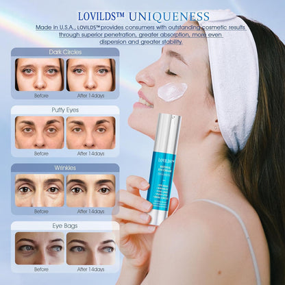 👁️ LOVILDS™ Advanced Retinol Under Eye Cream - Anti-Aging Treatment for Wrinkles, Fine Lines, Eye Bags, Dark Circles and Puffiness